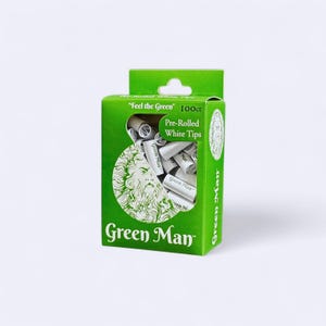 Green Man Pre-Rolled Green Man Filtri / Scatola da 100 pezzi / Bianco