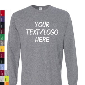 Custom Gildan Long Sleeve T-Shirt: Vinyl or Glitter Print 5400