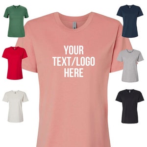 Customized Next Level Women&#39;s Cotton Relaxed T-Shirt - 3910 with Vinyl or Gliter Print Custom Relaxed Ladies Tee Womens Tshirt