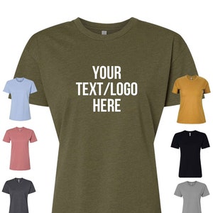 Customized Next Level Women&#39;s CVC Relaxed T-Shirt - 6600 with Vinyl or Gliter Print Custom Relaxed Ladies Tee Womens Tshirt