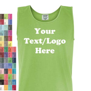 Custom Made Comfort Colors - Pigment Dyed Tank Top - 9360 Personalized /Customized  Personalized Glitter or Vinyl Print