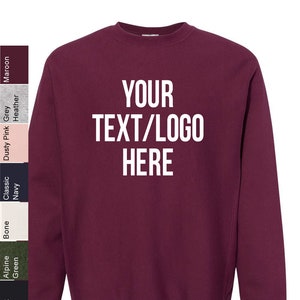 Independent Trading Co. - Legend - Premium Heavyweight Cross-Grain Sweatshirt - IND5000C Customized with Vinyl or Glitter Print