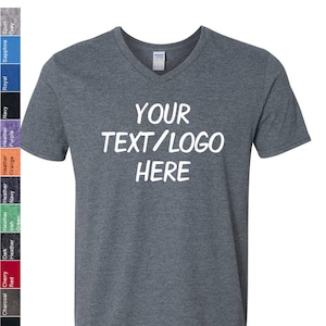 Custom Made Gildan - Softstyle V-neck T-shirt - 64V00 With Vinyl or ...