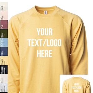 Independent Trading Co. - Icon Unisex Lightweight Loopback Terry Crew - SS1000C Customized with Vinyl or Glitter Print