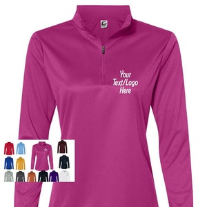 C2 Sport Women&#39;s Quarter-Zip Pullover 5602 Adult Sizing Customized QuarterZip Custom Apparel All Sizes Colors with vinyl or glitter print