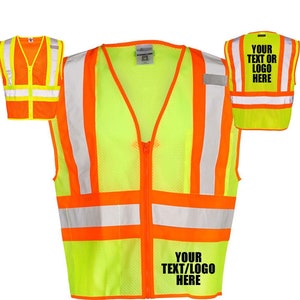 Custom ML Kishigo Mesh Vest 1055 Solid or Reflective Print
