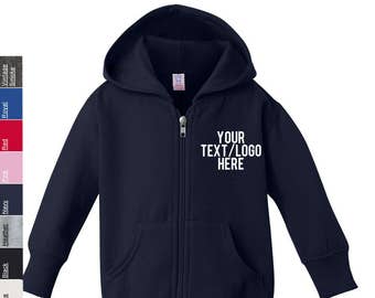 Custom Infant Zip Fleece Hoodie: Personalized Text, Vinyl or Glitter Print