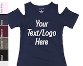 Custom Made Personalized Boxercraft T32 Cold Shoulder Tee Available in all Colors in Adult and Youth Sizes