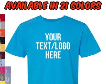 Custom Text Gildan Softstyle T-Shirt: Personalized Midweight Cotton Tee 65000