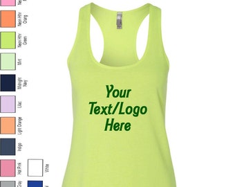 Custom Made Next Level - Ladies' Terry Racerback Tank 6933 Glitter or Vinyl Print Customized Tank Top