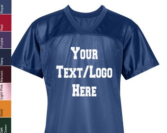 Custom Football Jersey: Augusta Replica Shirt with Vinyl/Glitter Print 250