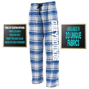 Custom Personalized Pennant Sportswear Flannel Style Unisex Pants Royal Blue and White New Color Scheme Customized Pants Adult and Youth