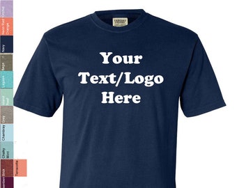 Custom Comfort Colors T-Shirt: Personalized Vinyl or Glitter Print 4017