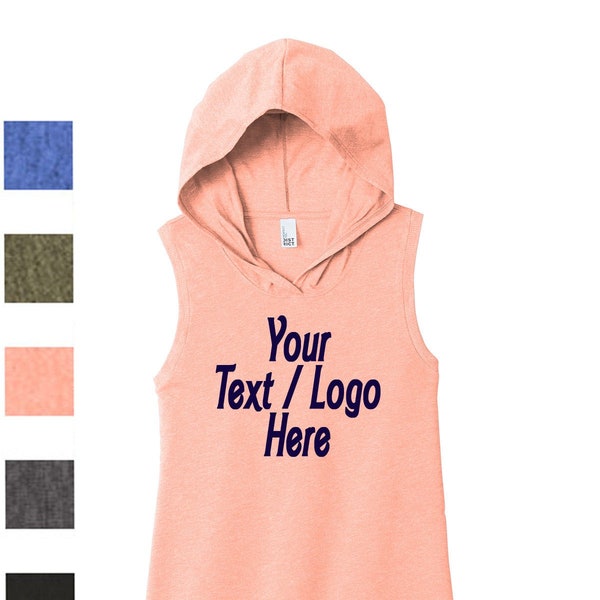 Custom District ® Women’s Perfect Tri ® Sleeveless Hoodie DT1375 Available All colors & Sizes