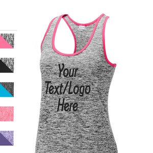 Custom Sport-Tek® Ladies PosiCharge® Electric Heather Racerback Tank LST396 Available All colors & Sizes