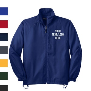 Custom Sport-Tek® Full-Zip Wind Jacket JST70 Available All colors & Sizes