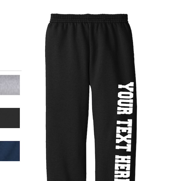 Custom Port & Company®-Essential Fleece Sweatpant with Pockets-PC90P PC90YP Adult/Youth Sizes Vinyl, Glitter Print  apparel