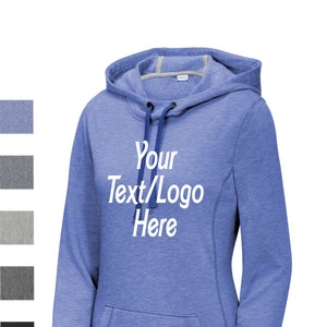 Custom Sport-Tek ® Ladies PosiCharge ® Tri-Blend Wicking Fleece Hooded Pullover LST296 Available All colors & Sizes