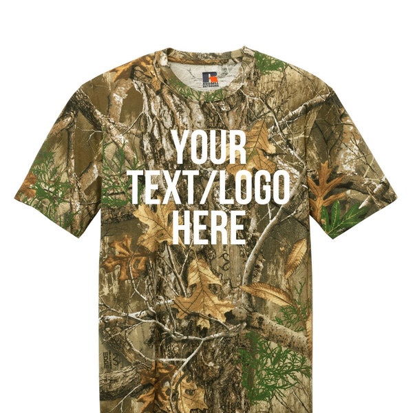 Russell Outdoors™ Realtree® Tee TShirt RU100 Vinyl or Glitter Print Customized All Colors
