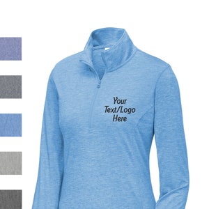 Custom Sport-Tek ® Ladies PosiCharge ® Tri-Blend Wicking 1/4-Zip Pullover LST407 Available All colors & Sizes