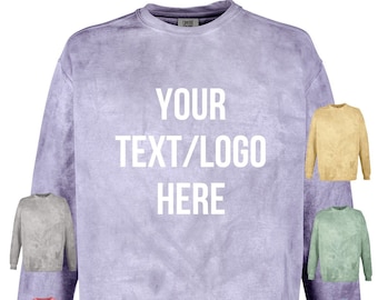 Custom Comfort Colors Colorblast Crewneck Sweatshirt 1545 Solid or Glitter Print