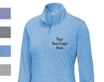 Custom Sport-Tek ® Ladies PosiCharge ® Tri-Blend Wicking 1/4-Zip Pullover LST407 Available All colors & Sizes