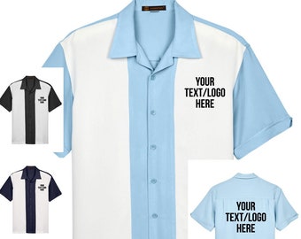 Custom Two-Tone Bowling Shirt: Harriton Camp Shirt, Personalized Design