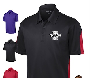 Custom Sport-Tek Colorblock Polo Shirt: Personalized Text/Logo ST695