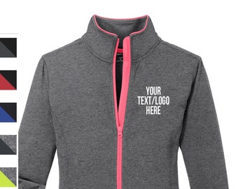Custom Sport-Tek® Ladies Sport-Wick® Stretch Contrast Full-Zip Jacket LST853 Available All colors & Sizes