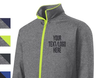 Custom Sport-Tek® Sport-Wick® Stretch Contrast Full-Zip Jacket ST853 Available All colors & Sizes