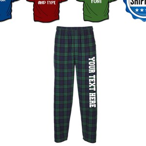 Custom Made Personalized Flannel Style Pants Blackwatch Color Scheme Customized Pants Pajama PJ Collection