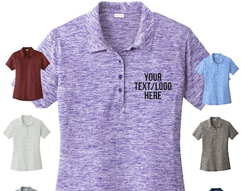 Custom Sport-Tek® Ladies PosiCharge® Electric Heather Polo LST590 Available All colors & Sizes Ladies Sport Shirt