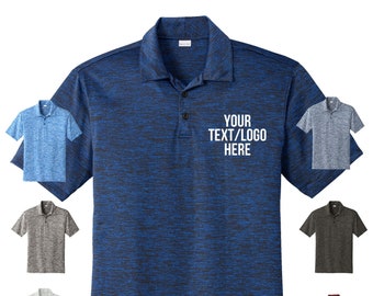 Custom Sport-Tek® PosiCharge® Electric Heather Polo ST590 Available All colors & Sizes Sport Shirt