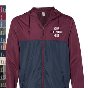 Custom Made Independent Trading Co. - Light Weight Windbreaker Zip Jacket - EXP54LWZ All Colors Customized with  Vinyl or Glitter Print
