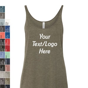 Custom Made Bella + Canvas - Ladies' Slouchy Tank Top - 8838 with  Glitter or Vinyl Print Customized Tshirt