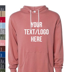 Custom Made Independent Trading Co. - Unisex Hooded Pullover - AFX90UN All Colors Hoodie Hooded Sweatshirt Personalized Vinyl or Glitter