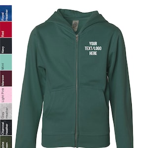 Custom Independent Trading Co. - Youth Midweight Hooded Full-Zip Sweatshirt - SS4001YZ