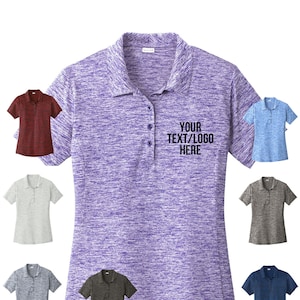 Custom Sport-Tek® Ladies PosiCharge® Electric Heather Polo LST590 Available All colors & Sizes Ladies Sport Shirt
