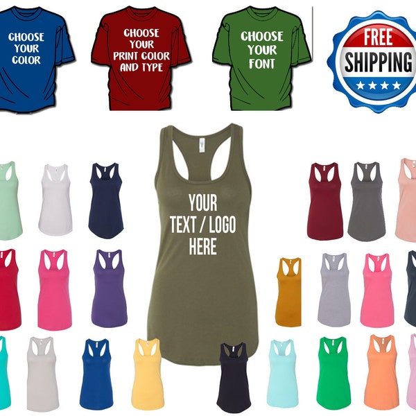 Next Level - Women's Ideal Racerback Tank - 1533 Custom Tank Top Tanktops Personalized Tank