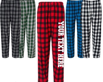 Buffalo Lounge Pants Single or Group Orders of All Sizes Custom Personalized Unisex Flannel Style Pants