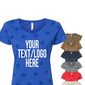 Custom Star Print Scoop Neck Tee: Code Five Women's T-Shirt