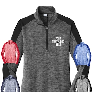 Custom Sport-Tek® Ladies PosiCharge® Electric Heather Colorblock 1/4-Zip Pullover LST397 Available All colors & Sizes