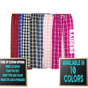 District ® Flannel Plaid Lounge Ladies Pants DT2800 Custom Personalized Pants Single or Large Group Orders