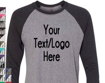 Custom Raglan Baseball Tee: Unisex Tri-Blend, Vinyl or Glitter Print 6051