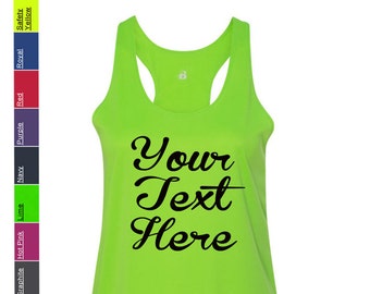 Custom Made Badger - B-Core Women's Racerback Tank Top - 4166 Vinyl or Glitter Print Customized All Colors Moisture Wicking Tank Top Tanktop