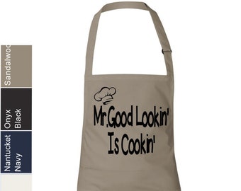 Funny Cooking Apron: Mr. Good Lookin' is Cookin' - Chef Gift