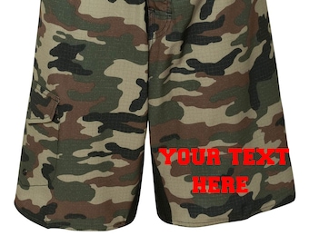 Customized Burnside Camo-Diamond Dobby Board Shorts B9371 Vinyl, Glitter or Rhinestone Print Custom Shorts