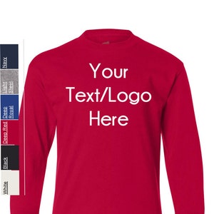 Custom Hanes - Tagless Youth Long Sleeve T-Shirt - 5546 Available in All sizes and colors - Vinyl or Glitter Print