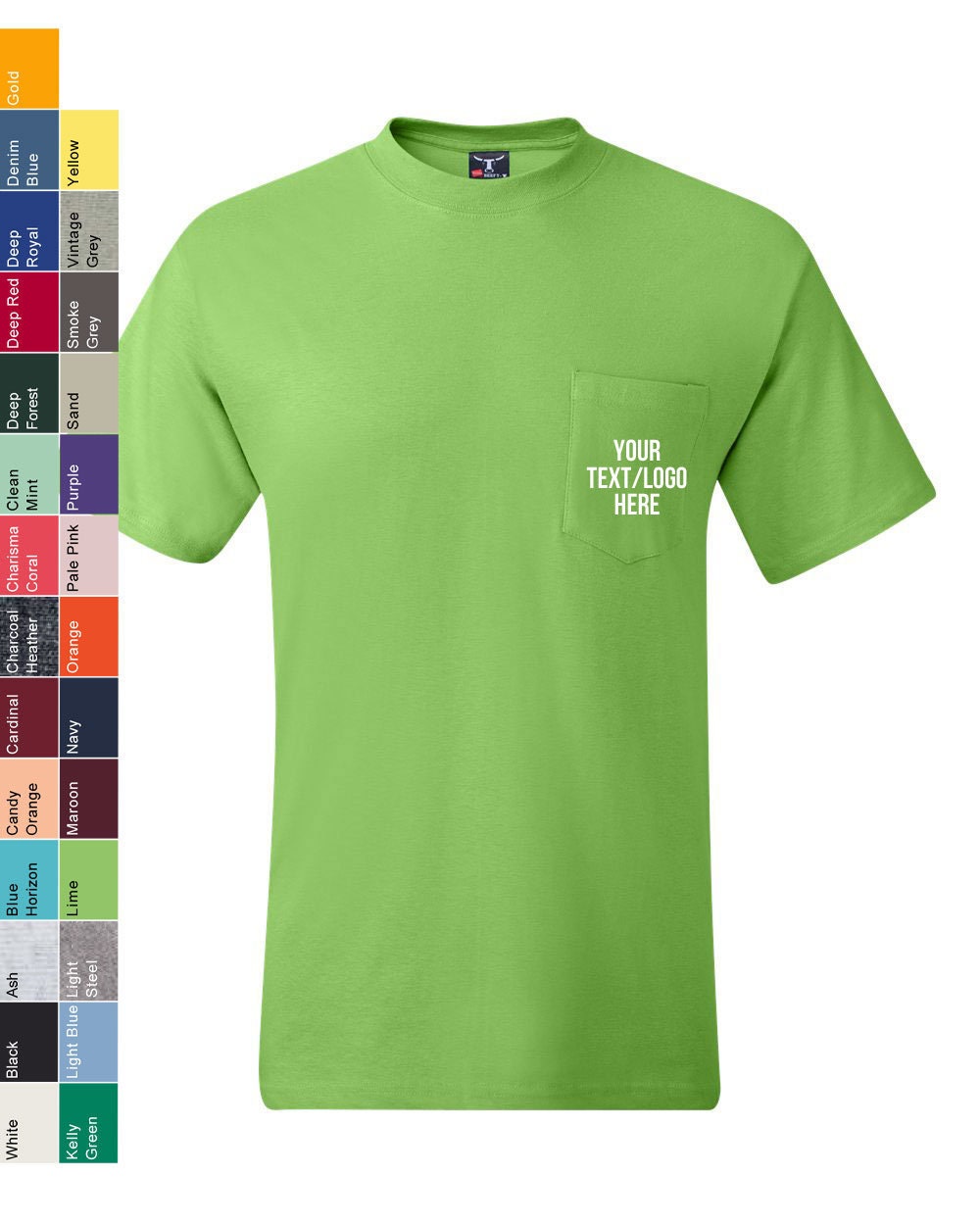 Hanes Beefy-t With a Pocket 5190 Vinyl 
