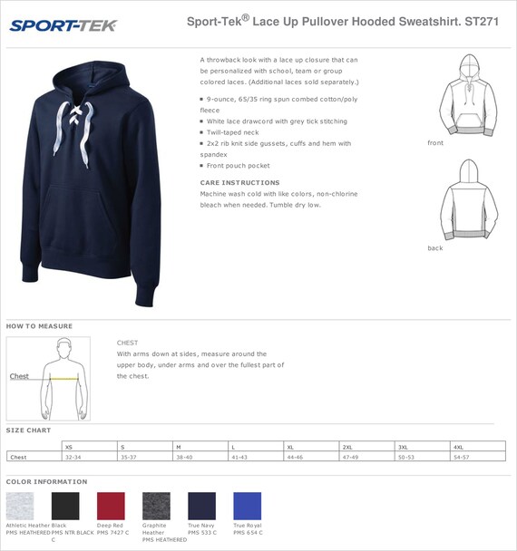Sport tek lace up pullover hooded sweatshirt top